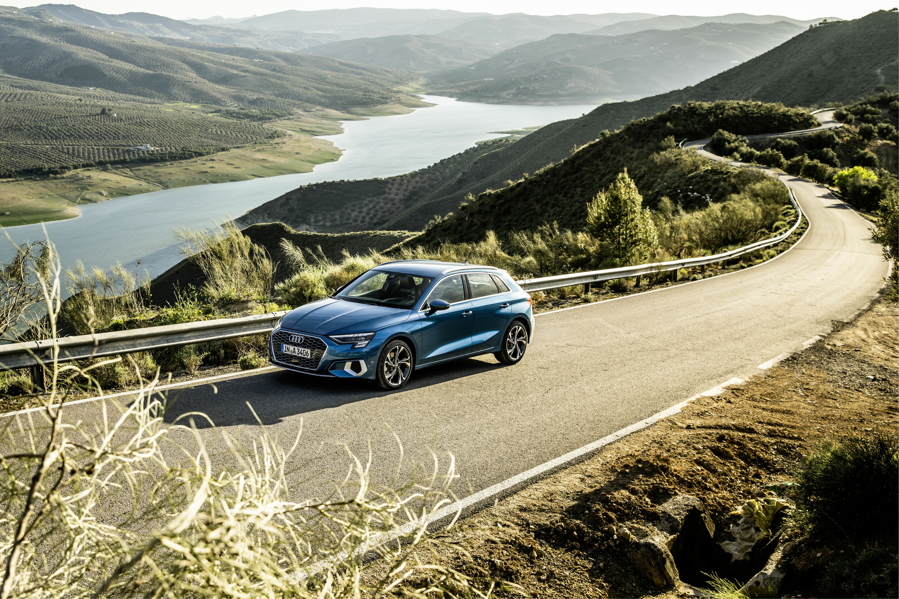 Audi A3 Sportback - Dynamic photo,
Colour: Atoll blue