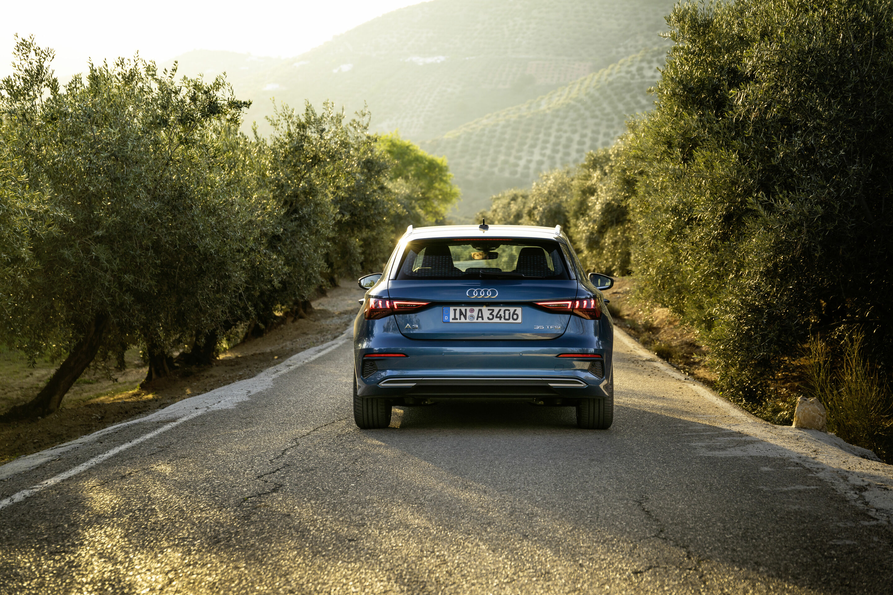 Audi A3 Sportback - Dynamic photo,
Colour: Atoll blue