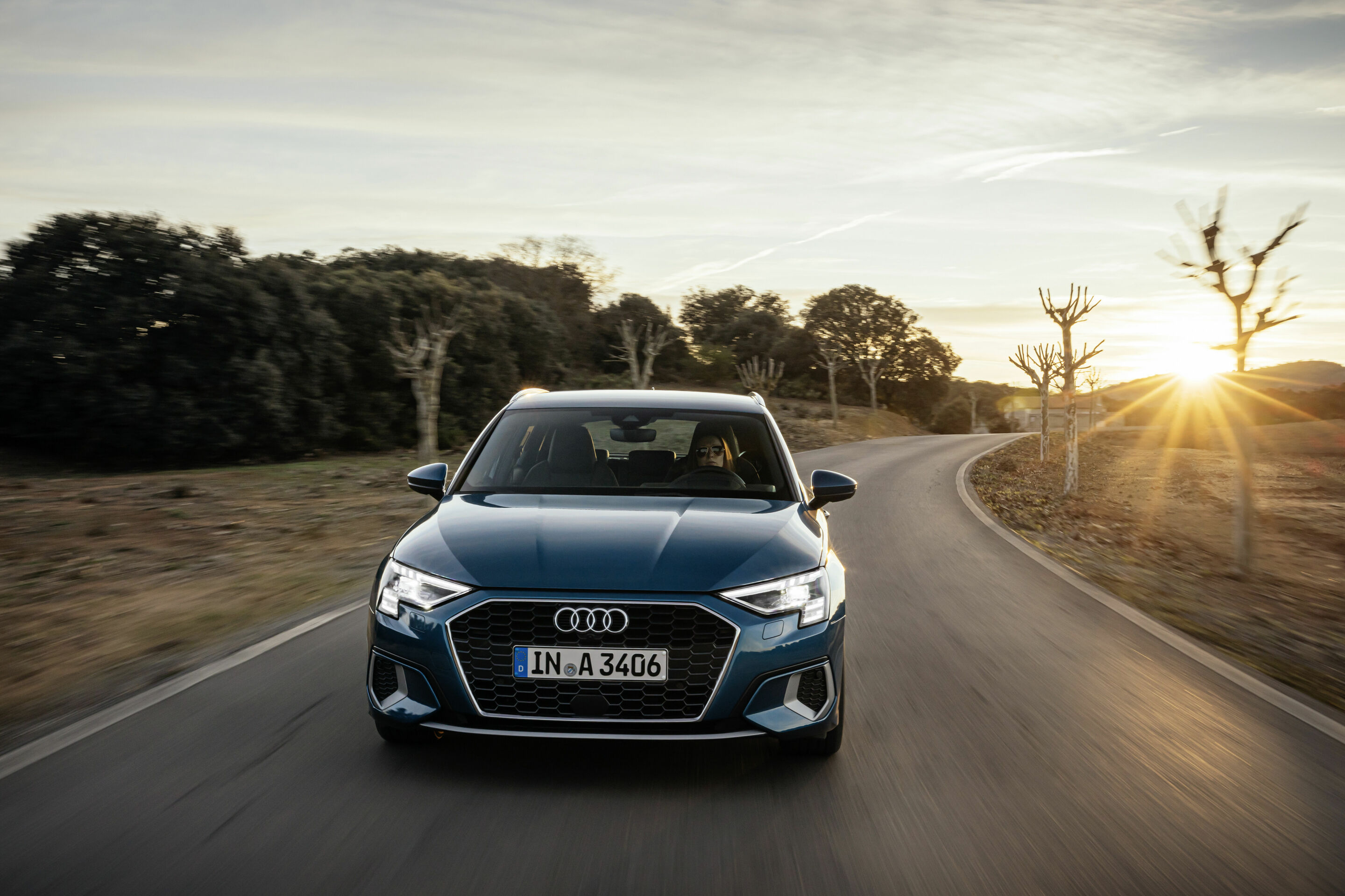 Audi A3 Sportback - Dynamic photo,
Colour: Atoll blue