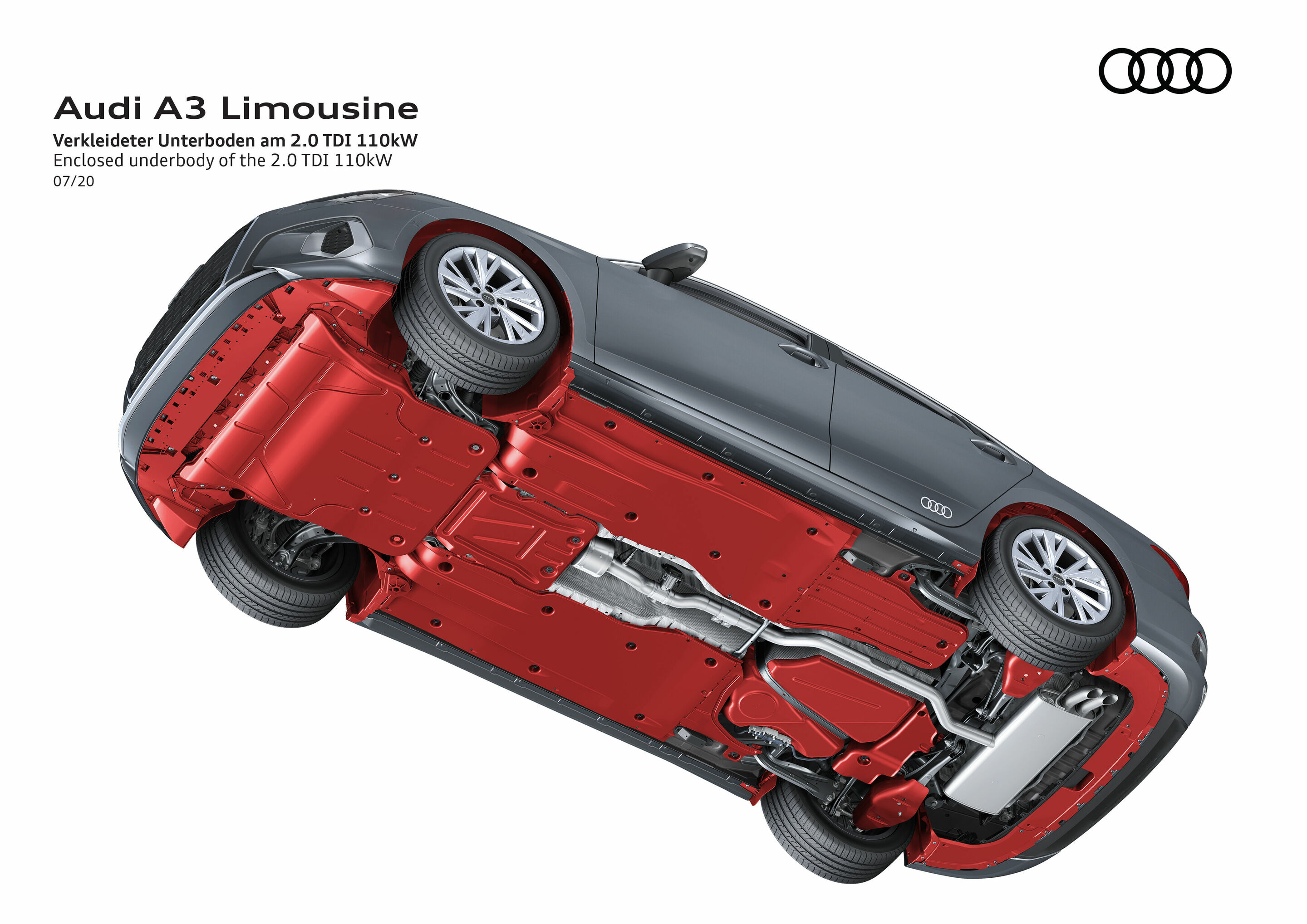 Illustration - Audi A3 Limousine - Verkleideter Unterboden am 2.0 TDI 11kW