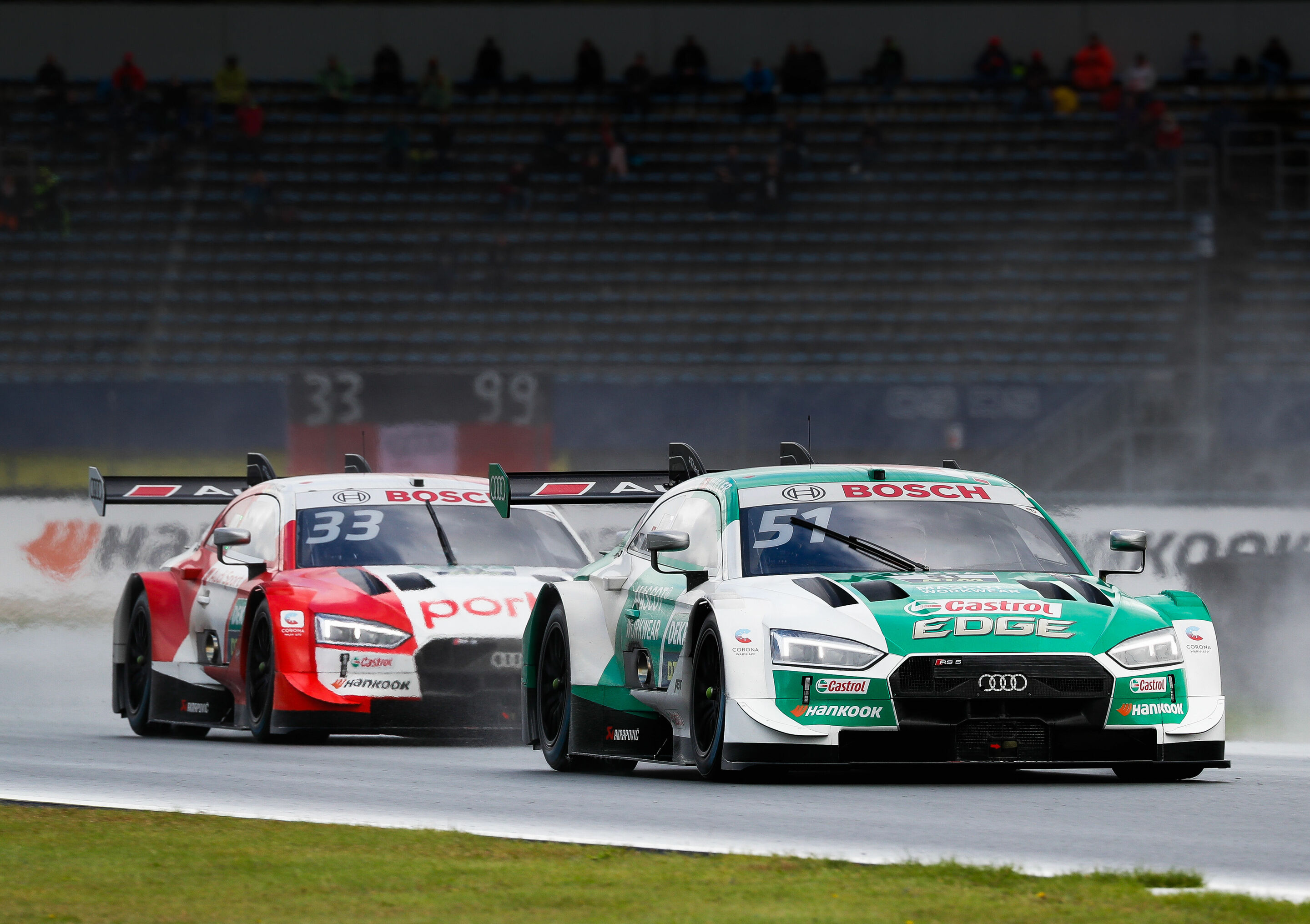 DTM 2020, Assen - Castrol EDGE Audi RS 5 DTM #51 (Audi Sport Team Abt Sportsline), Nico Müller, Audi Sport RS 5 DTM #33 (Audi Sport Team Rosberg), René Rast