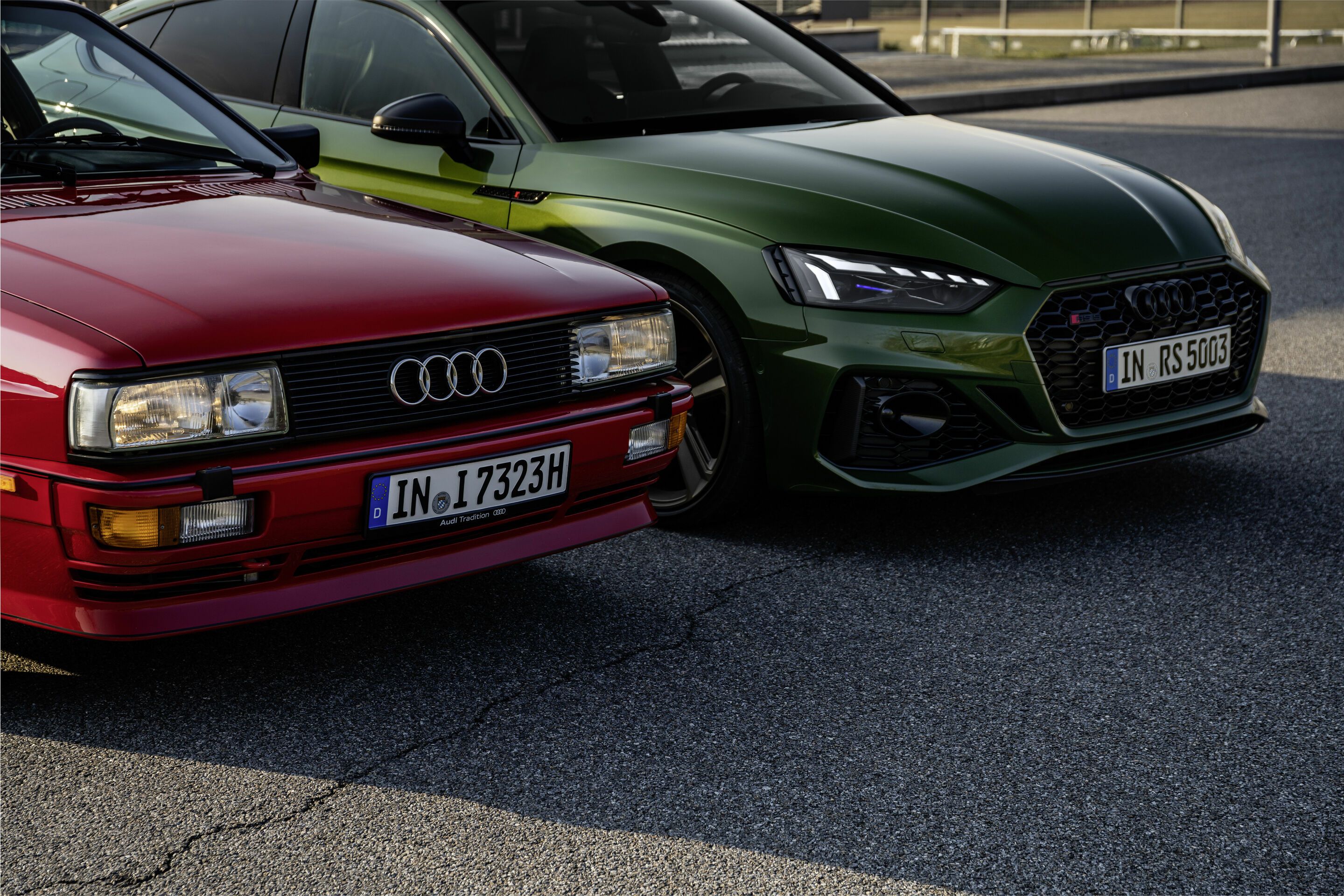 Audi RS 5 und historischer Audi quattro - 40 Jahre Audi quattro