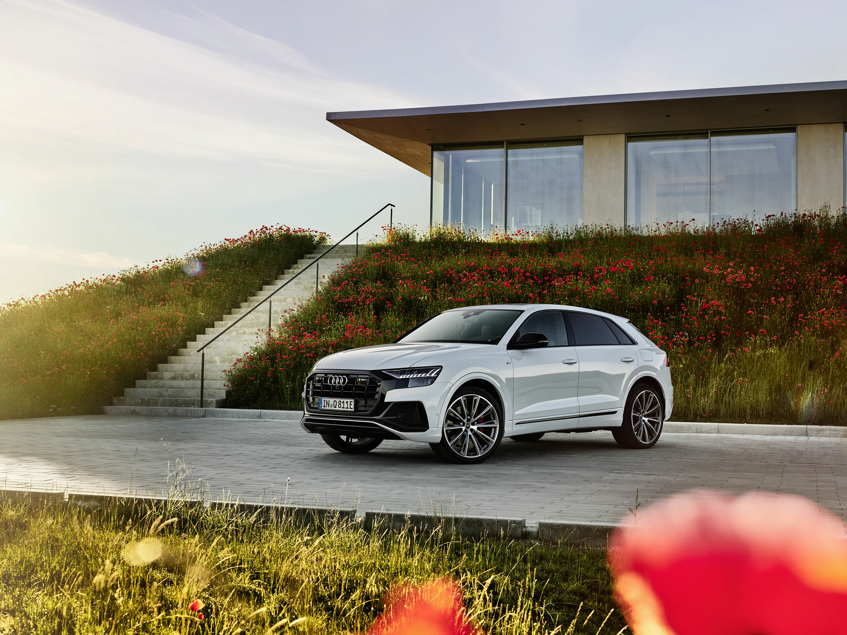 Audi Q8 60 TFSI e quattro - Standaufnahme
Farbe: Gletscherweiß