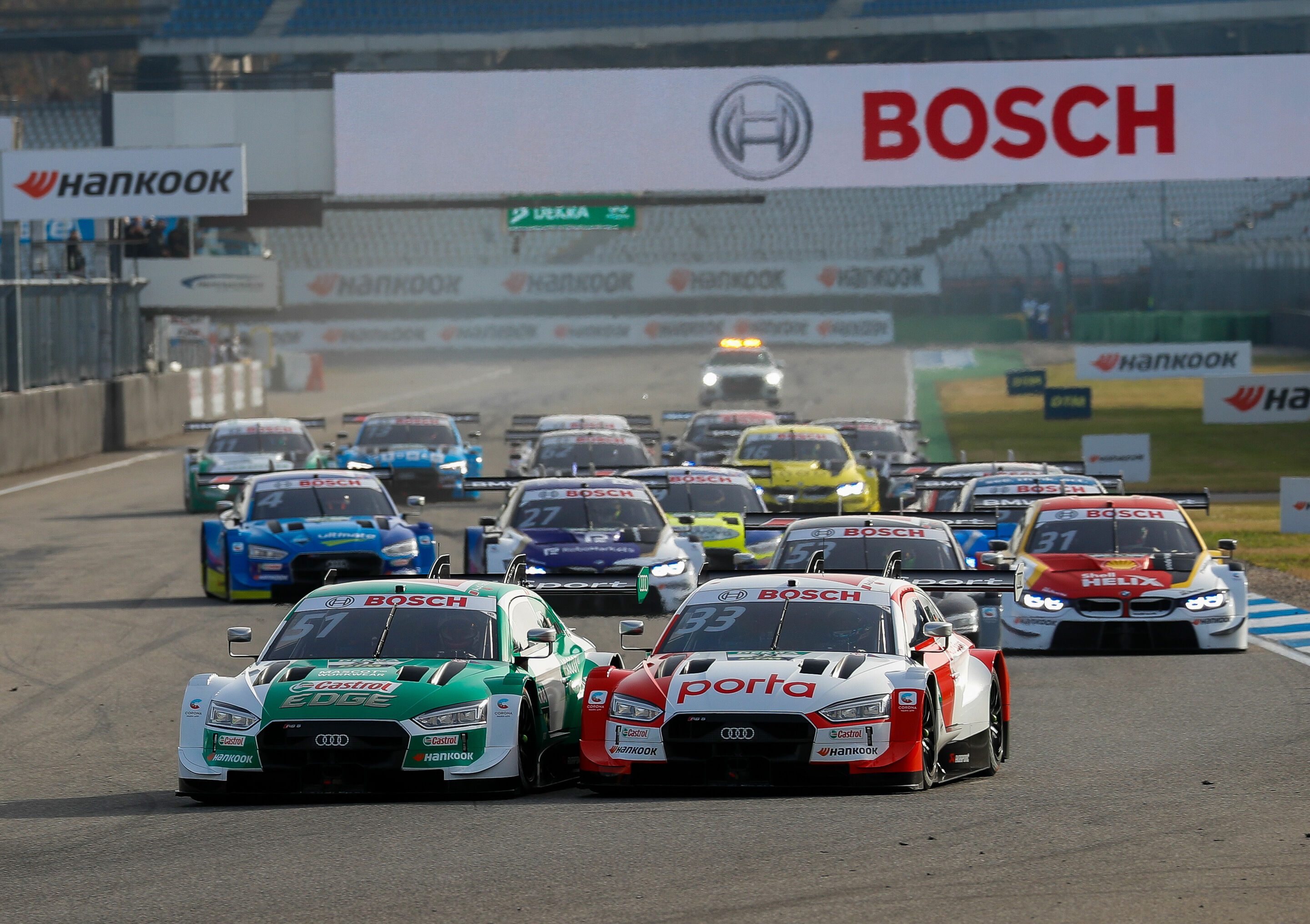 DTM 2020, Finale Hockenheim - Castrol EDGE Audi RS 5 DTM #51 (Audi Sport Team Abt Sportsline), Nico Müller; Audi Sport RS 5 DTM #33 (Audi Sport Team Rosberg), René Rast