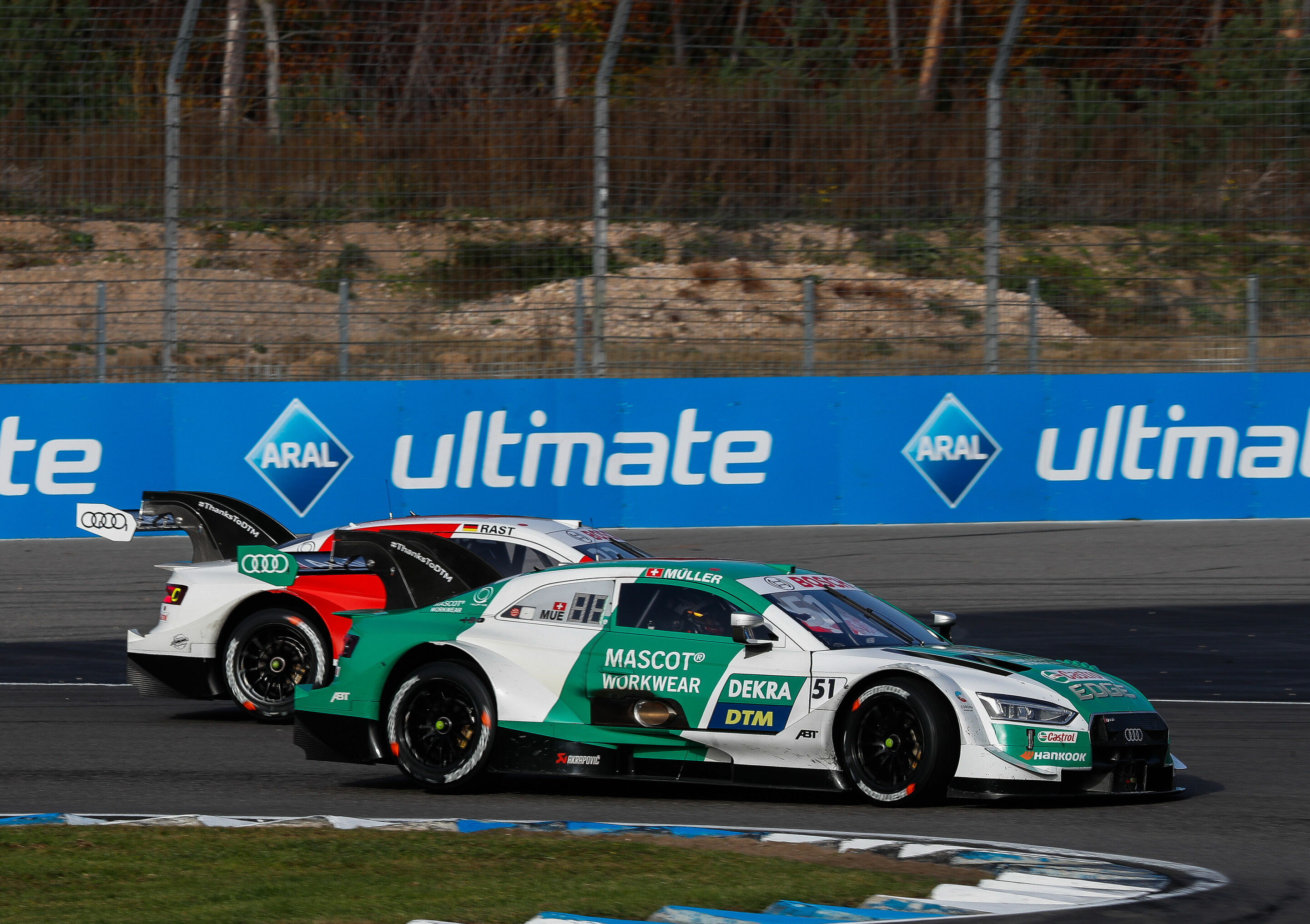 DTM 2020, Finale Hockenheim - Castrol EDGE Audi RS 5 DTM #51 (Audi Sport Team Abt Sportsline), Nico Müller; Audi Sport RS 5 DTM #33 (Audi Sport Team Rosberg), René Rast