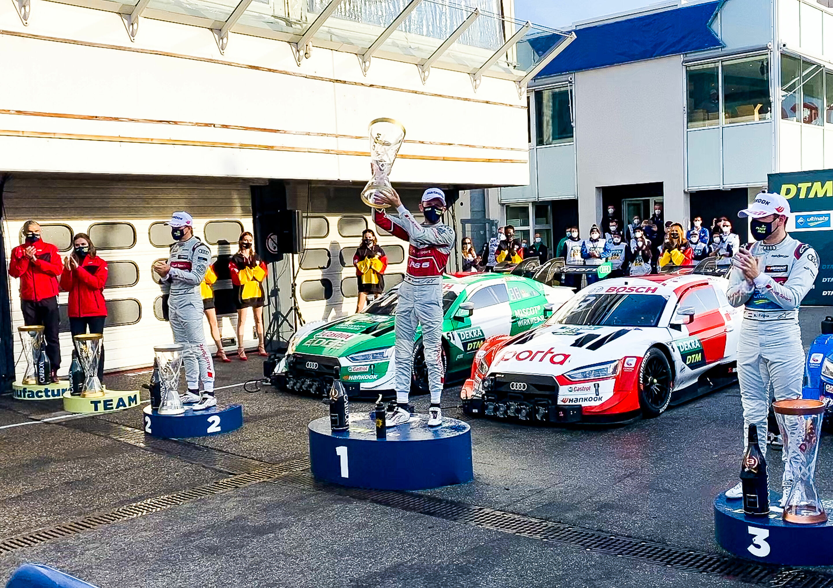 DTM 2020, Finale Hockenheim - Dieter Gass, Maike Frik, Nico Müller, René Rast, Robin Frijns