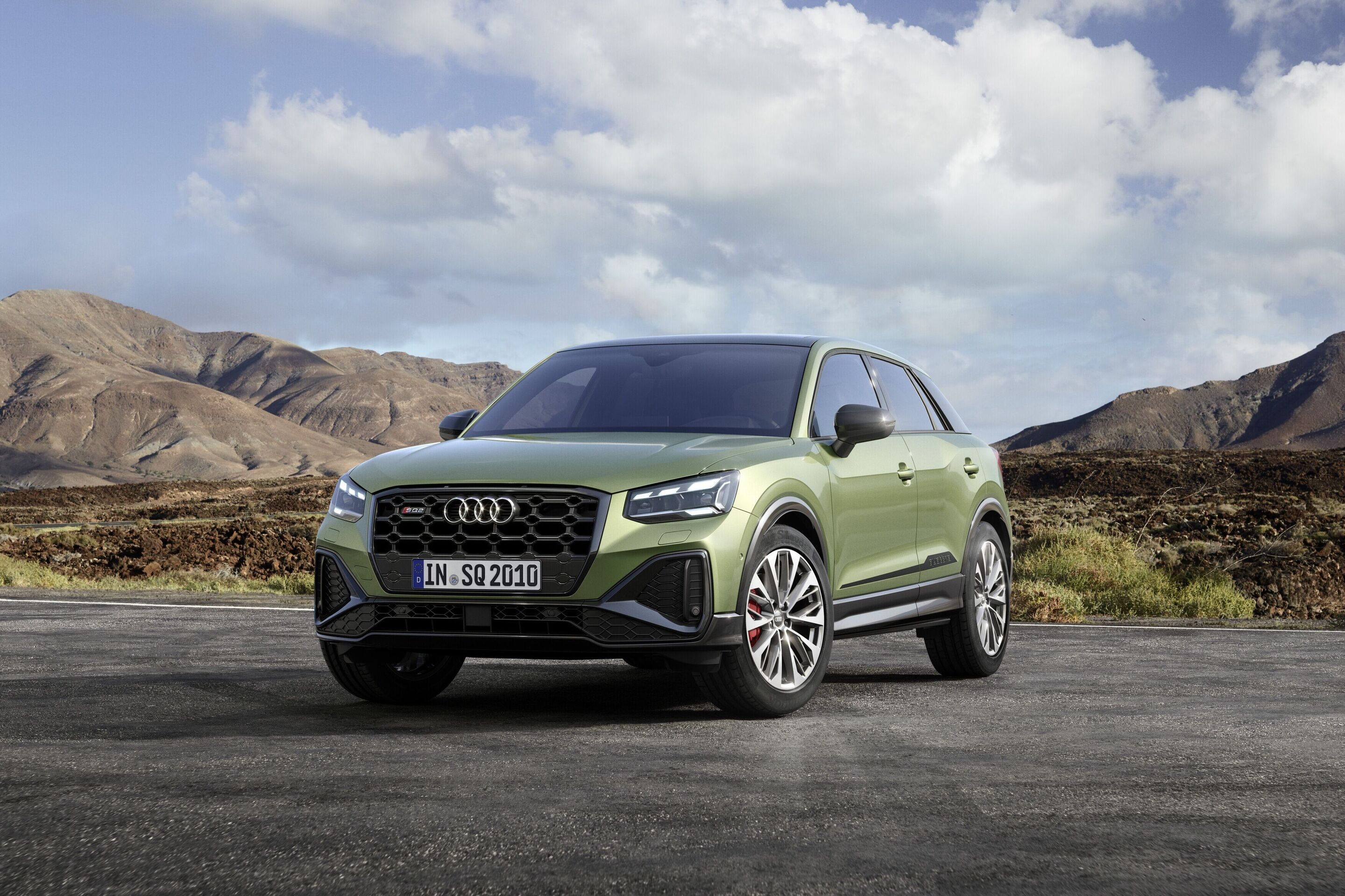 Audi SQ2 (bis 2026) - Standaufnahme
Farbe: Apfelgrün Metallic
