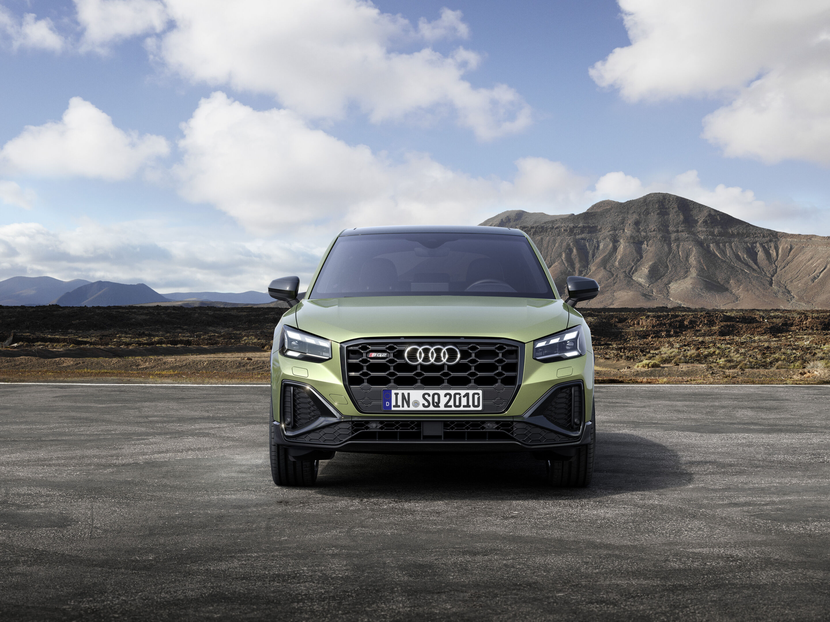 Audi SQ2 (bis 2026) - Standaufnahme
Farbe: Apfelgrün Metallic