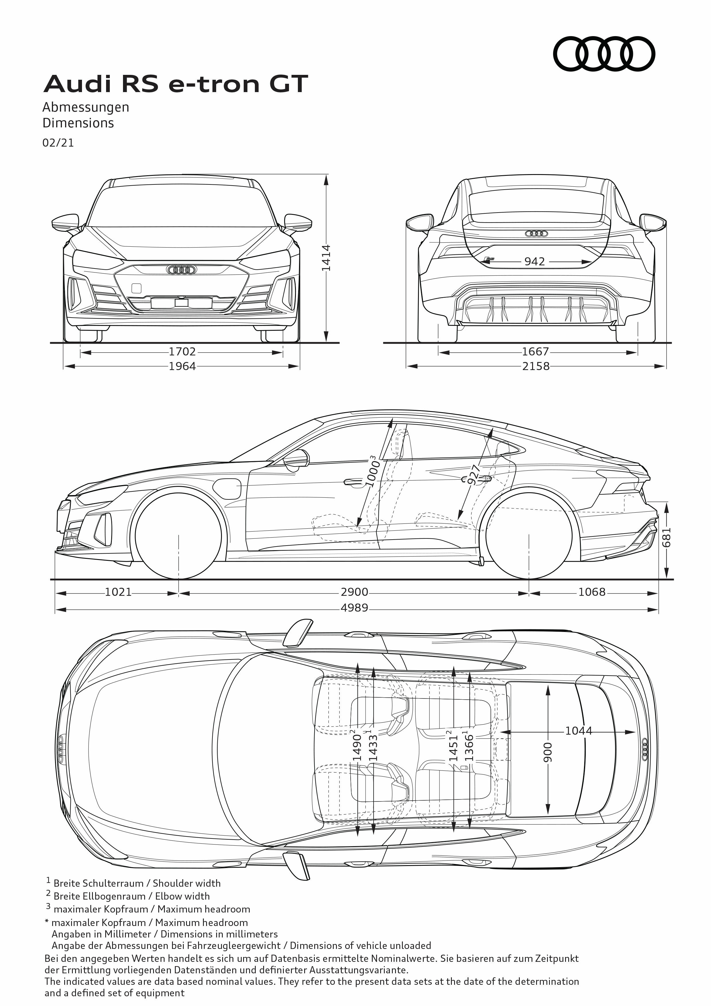 Illustration - Audi RS e-tron GT - Abmessungen