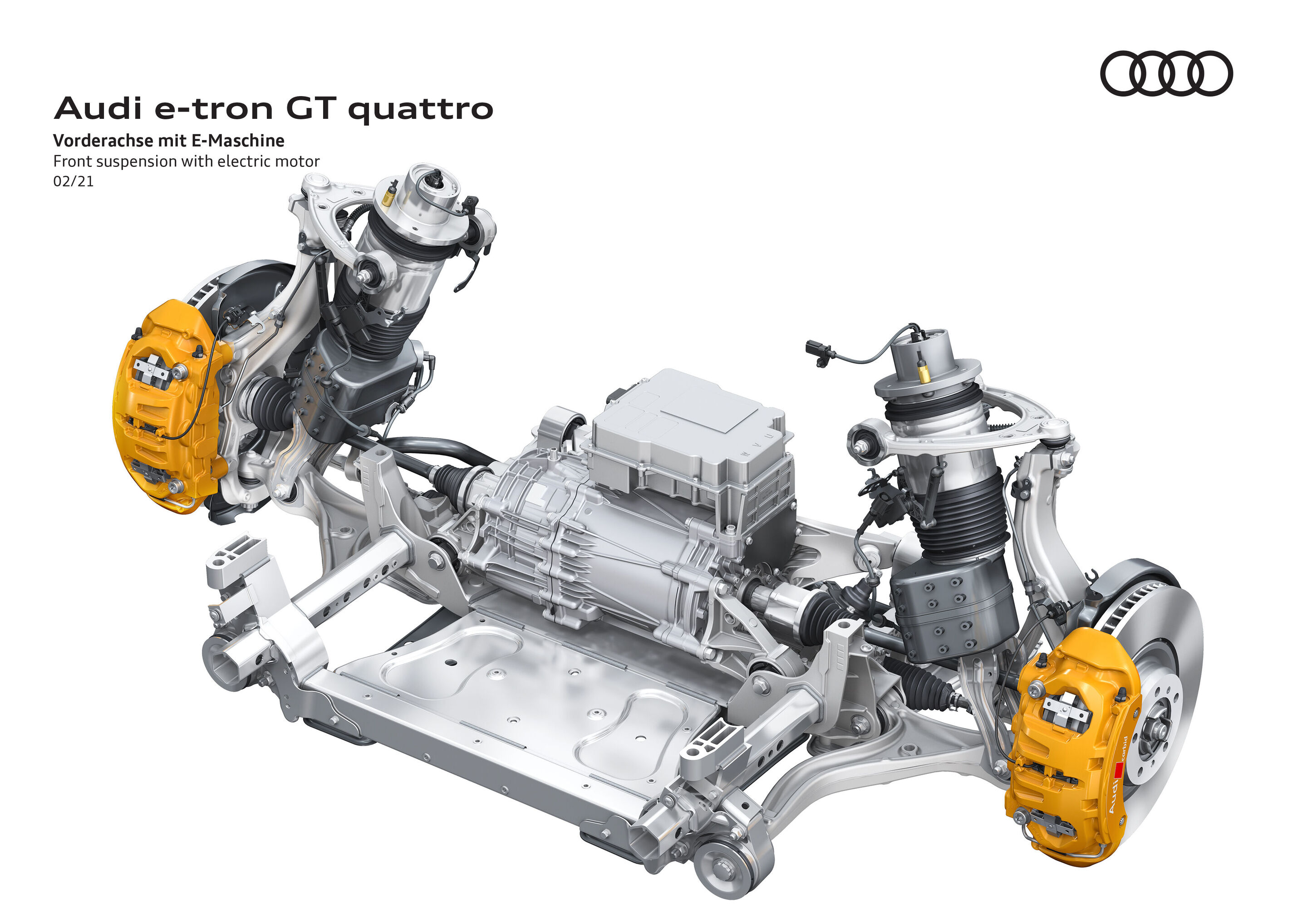 Illustration - Audi e-tron GT quattro - Vorderachse mit E-Maschine