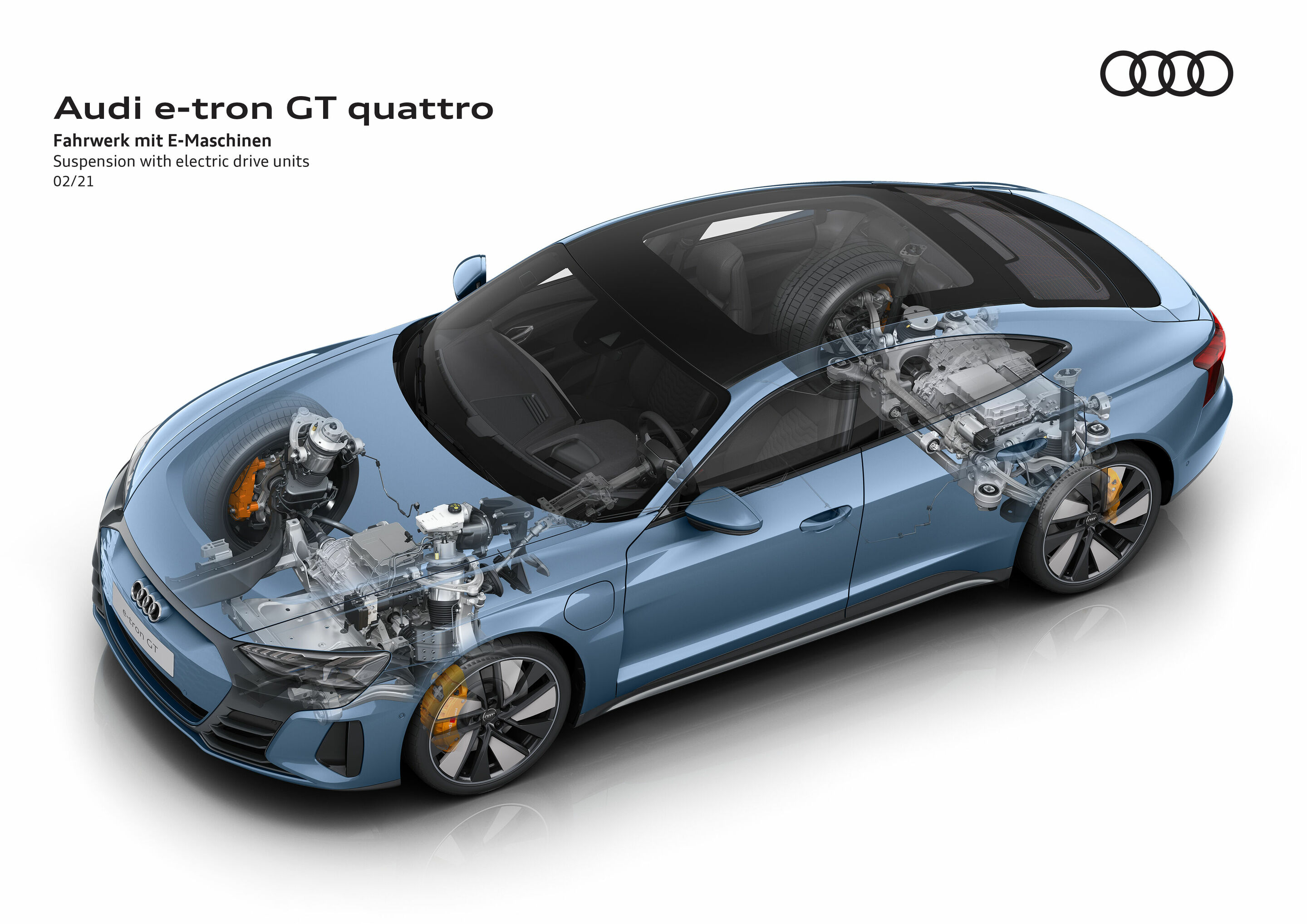 Illustration - Audi e-tron GT quattro - Suspension with electric motors