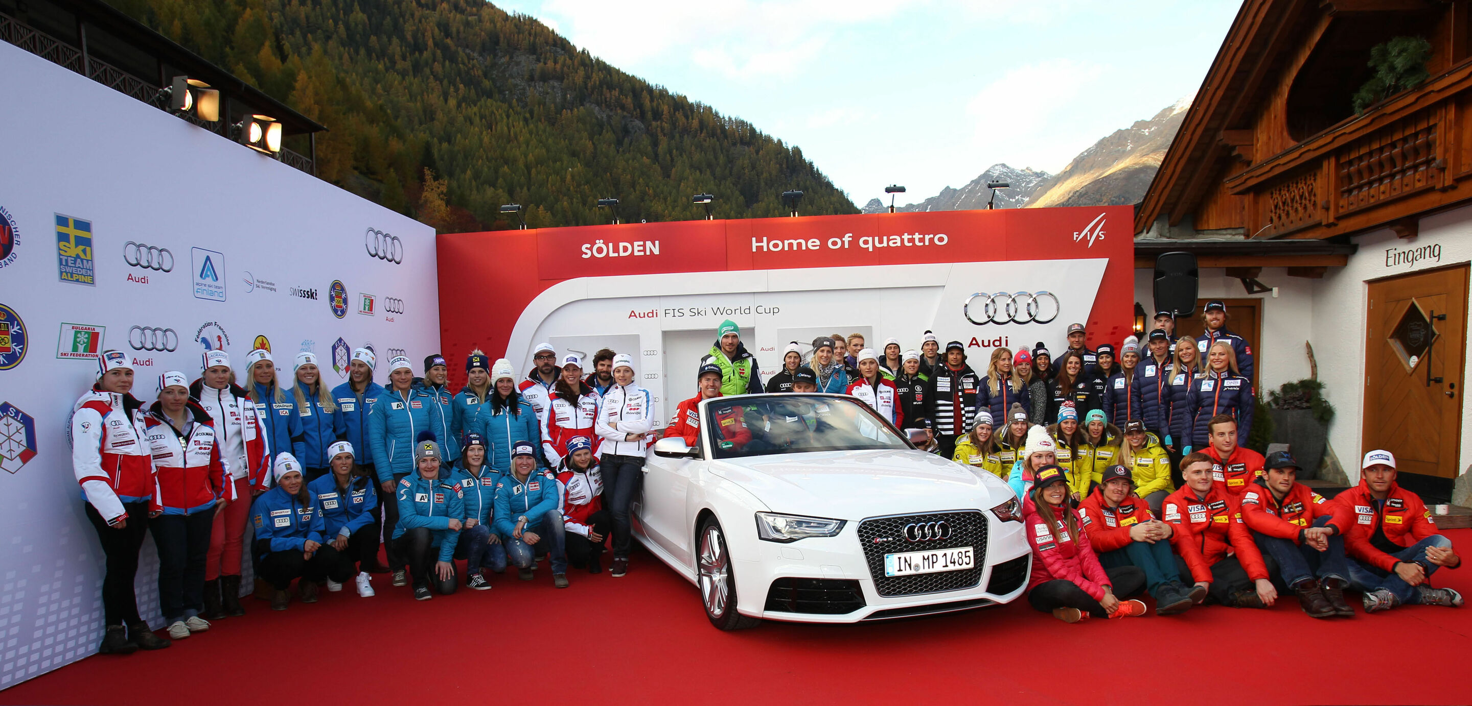Athletes from ten Audi partner nations at Soelden