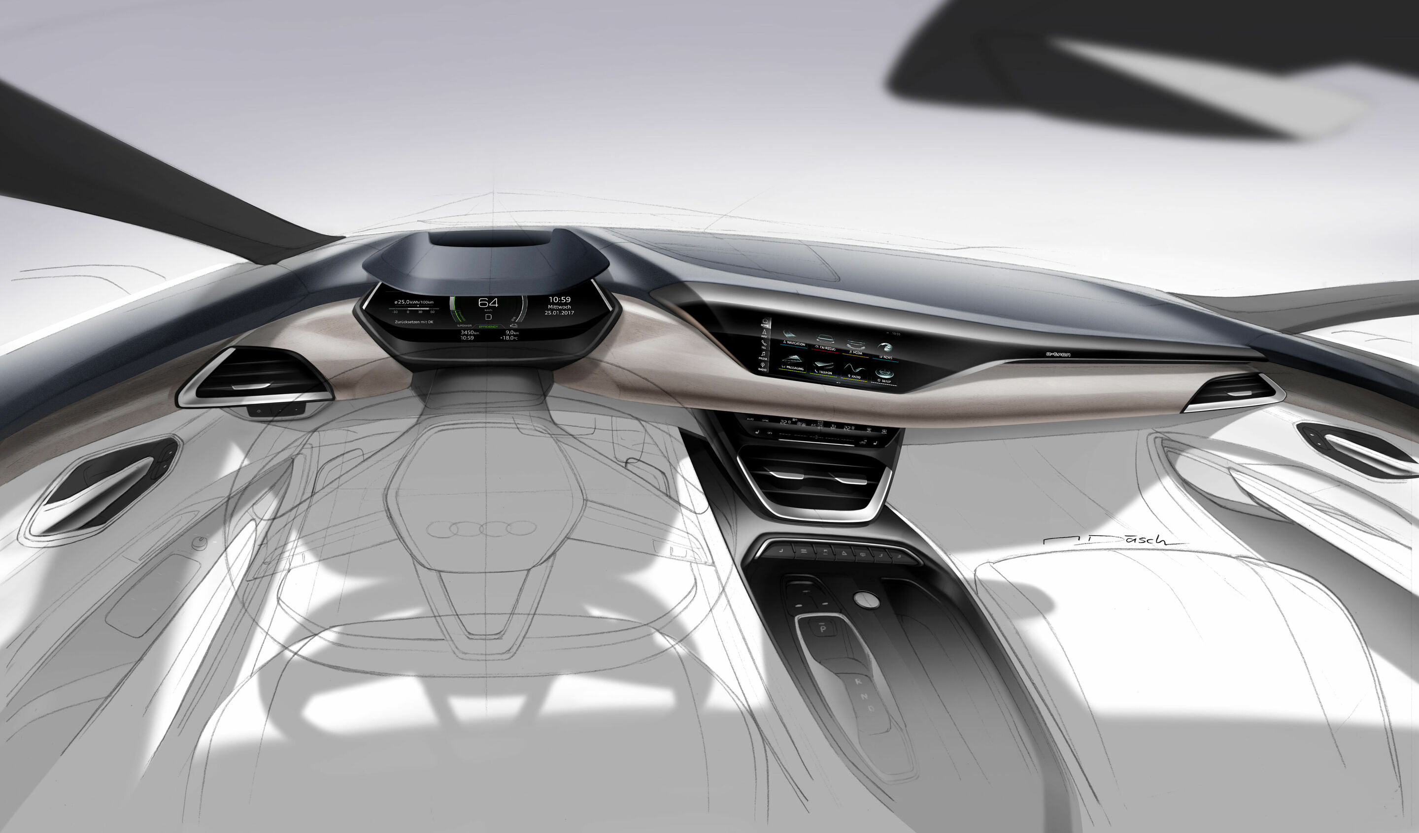 Sketch - Audi e-tron GT - Design sketch