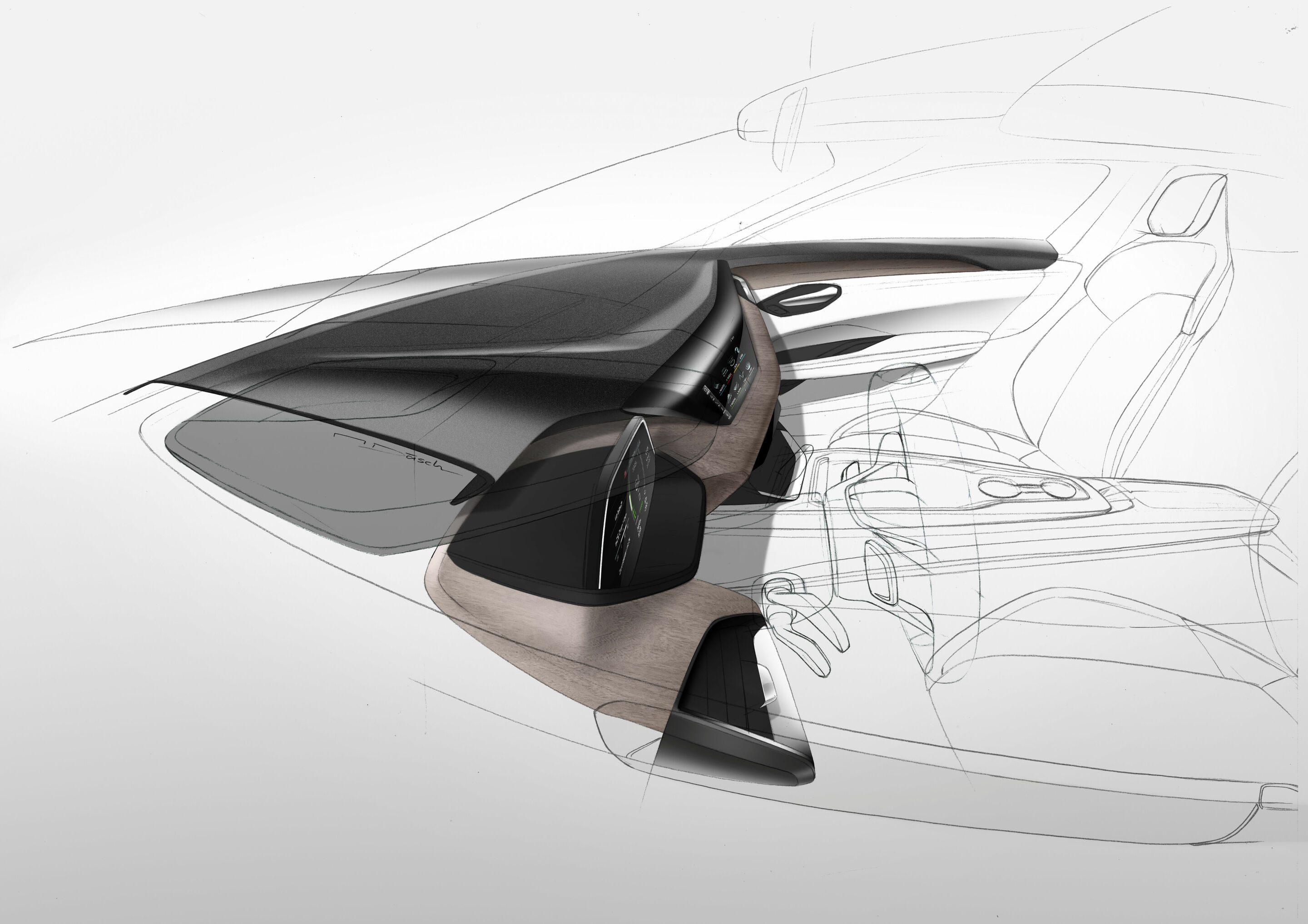 Sketch - Audi e-tron GT - Design sketch