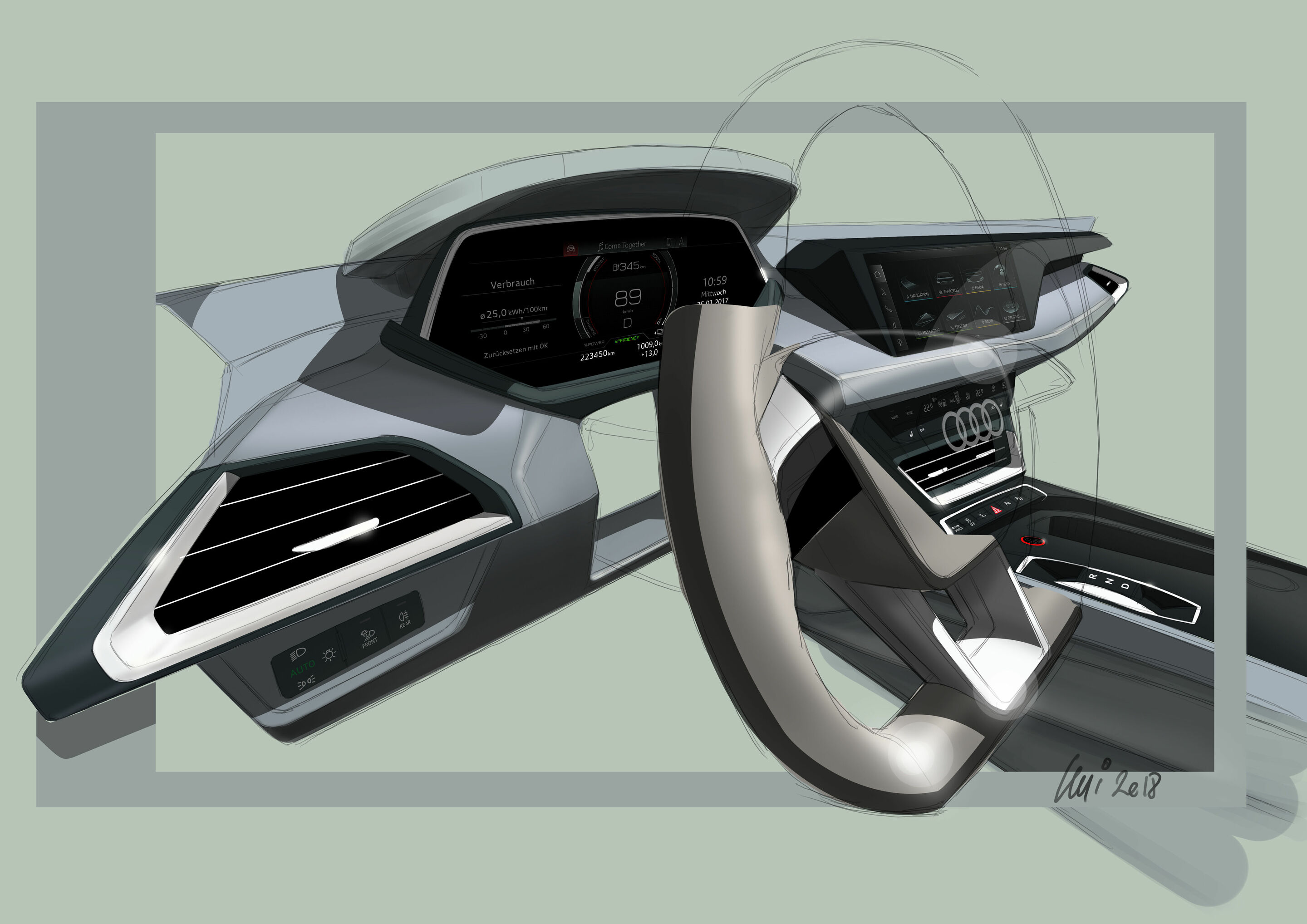 Sketch - Audi e-tron GT - Design sketch