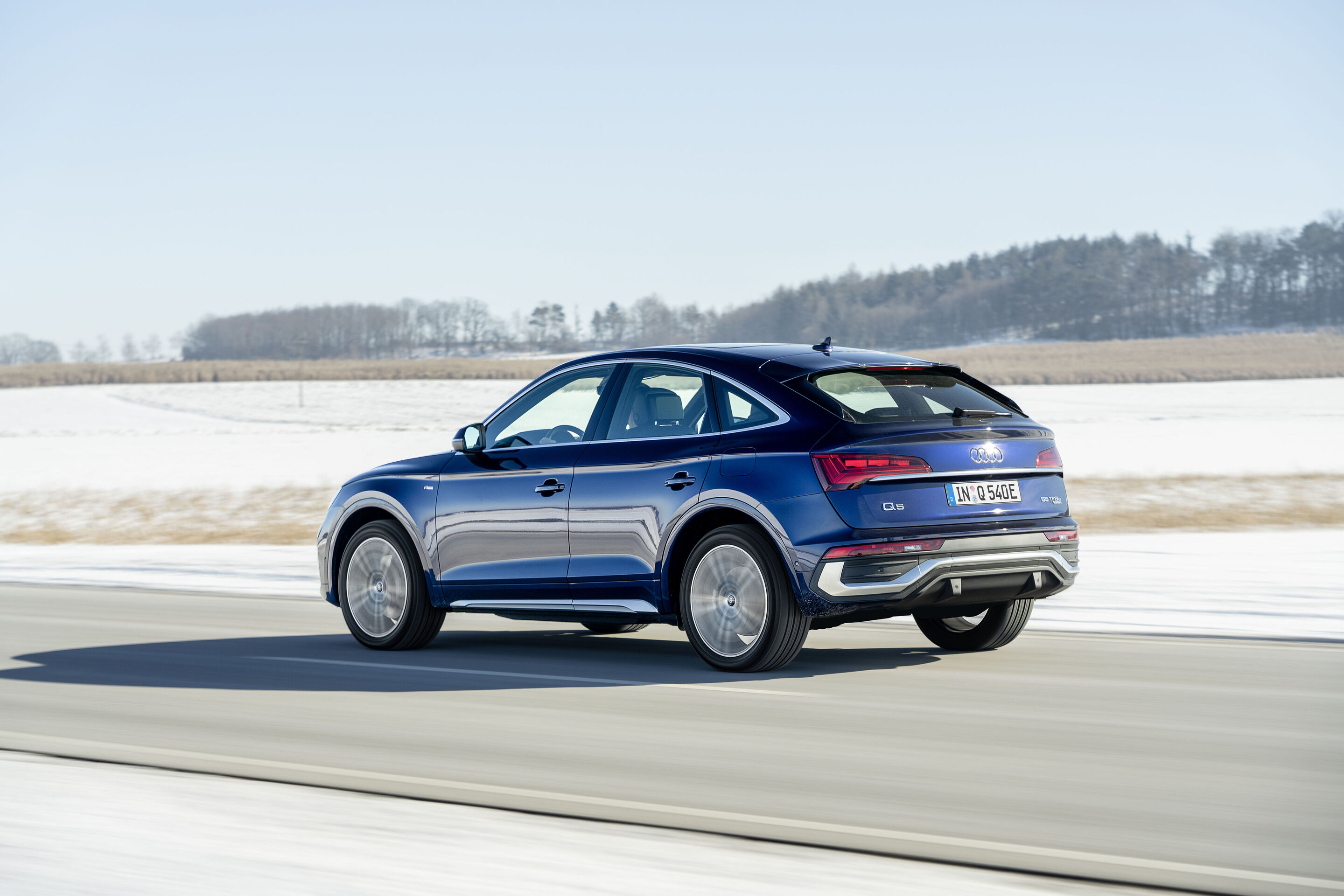 Audi Q5 Sportback TFSI e (until 2024) - Dynamic photo,
Colour: Navarra blue
