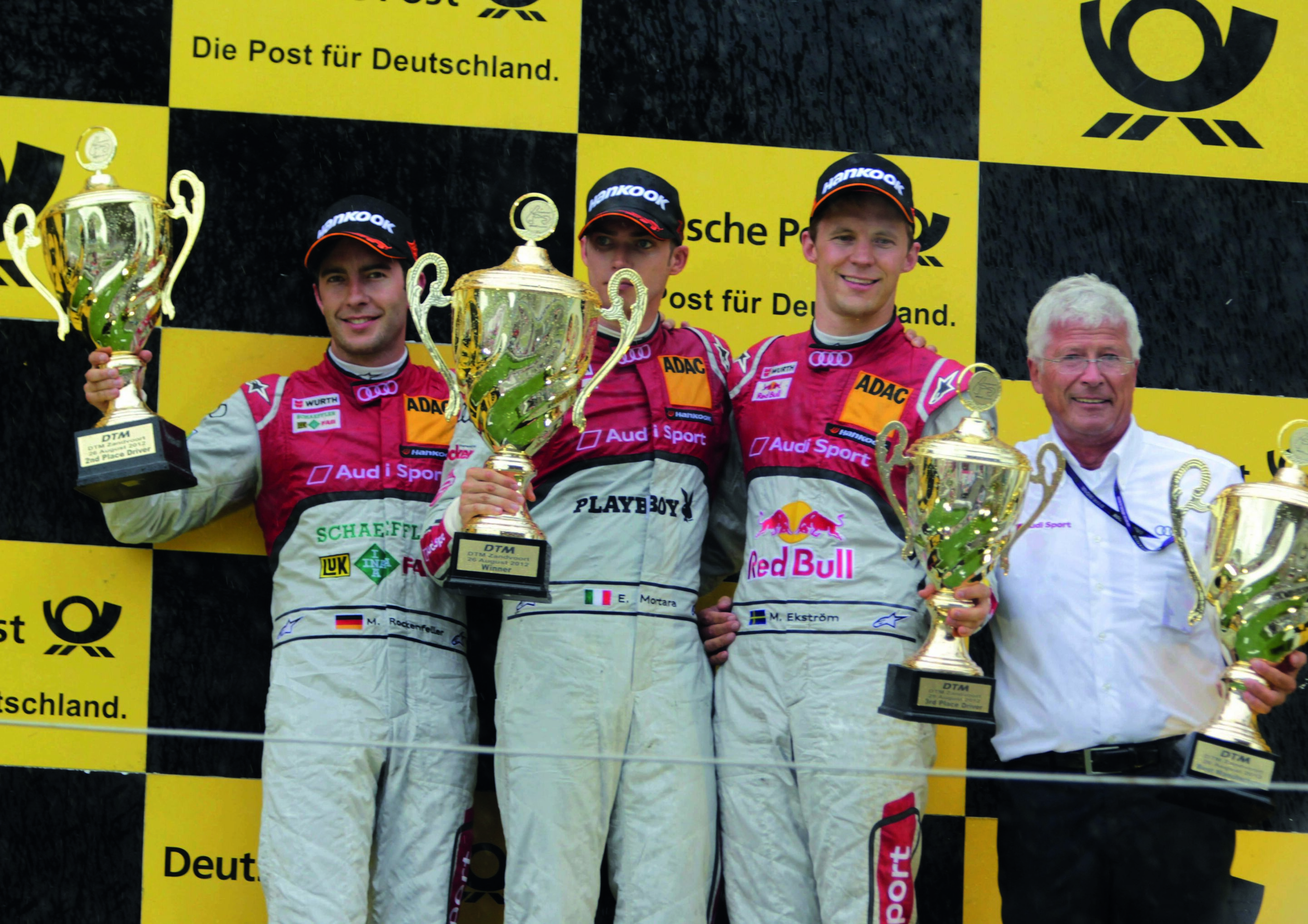 Quotes after the race at Zandvoort - Mike Rockenfeller, Edoardo Mortara, Mattias Ekström, Arno Zensen (Teamchef Audi Sport Team Rosberg).