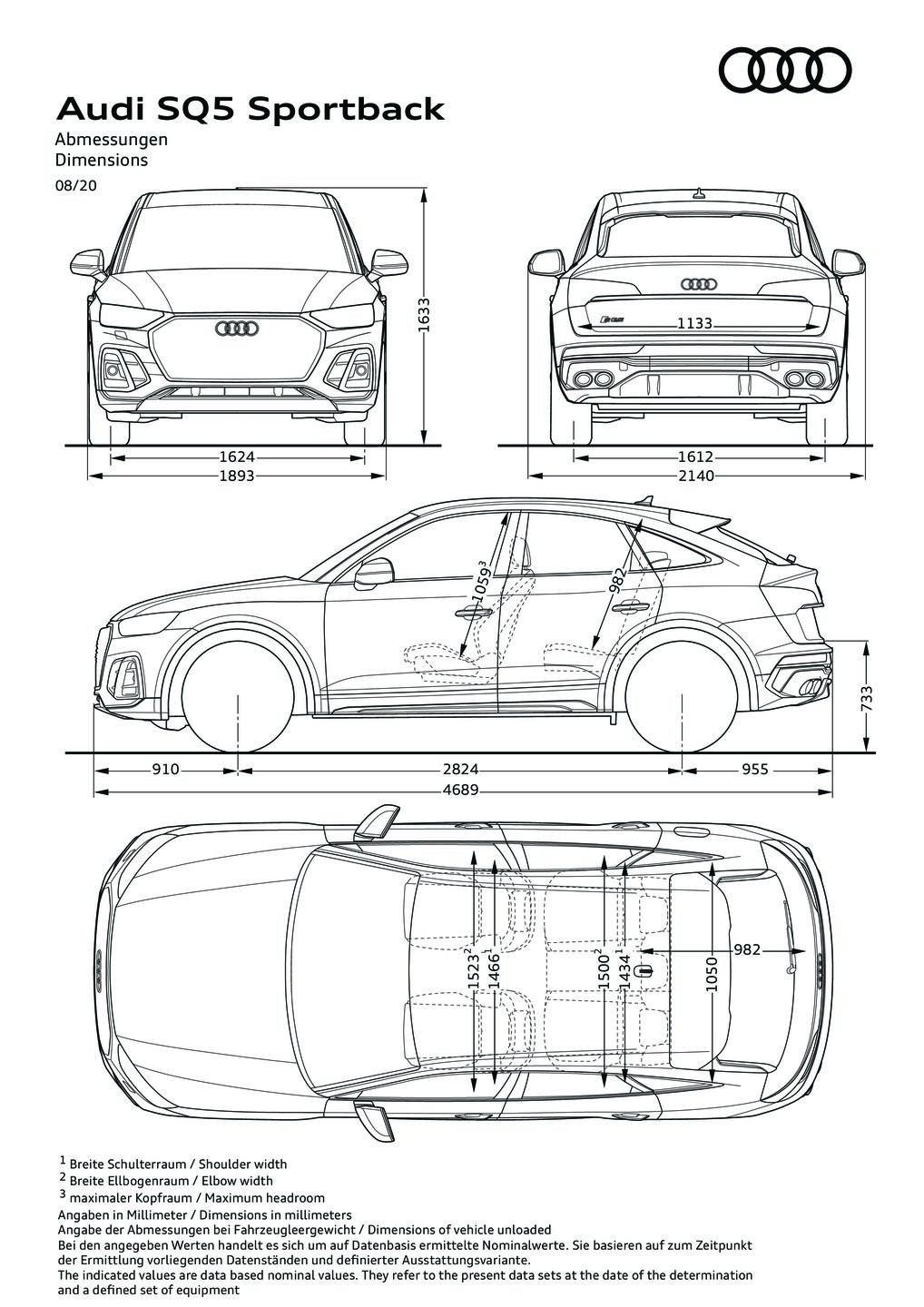 Abmessungen SQ5 Sportback
