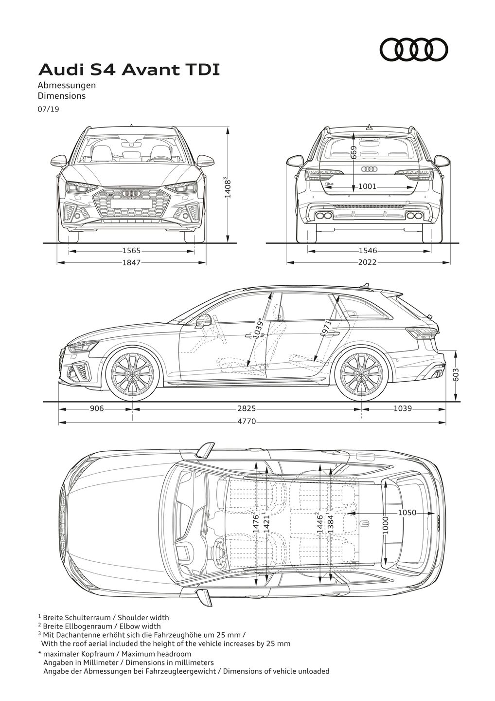 Abmessungen Audi S4 Avant