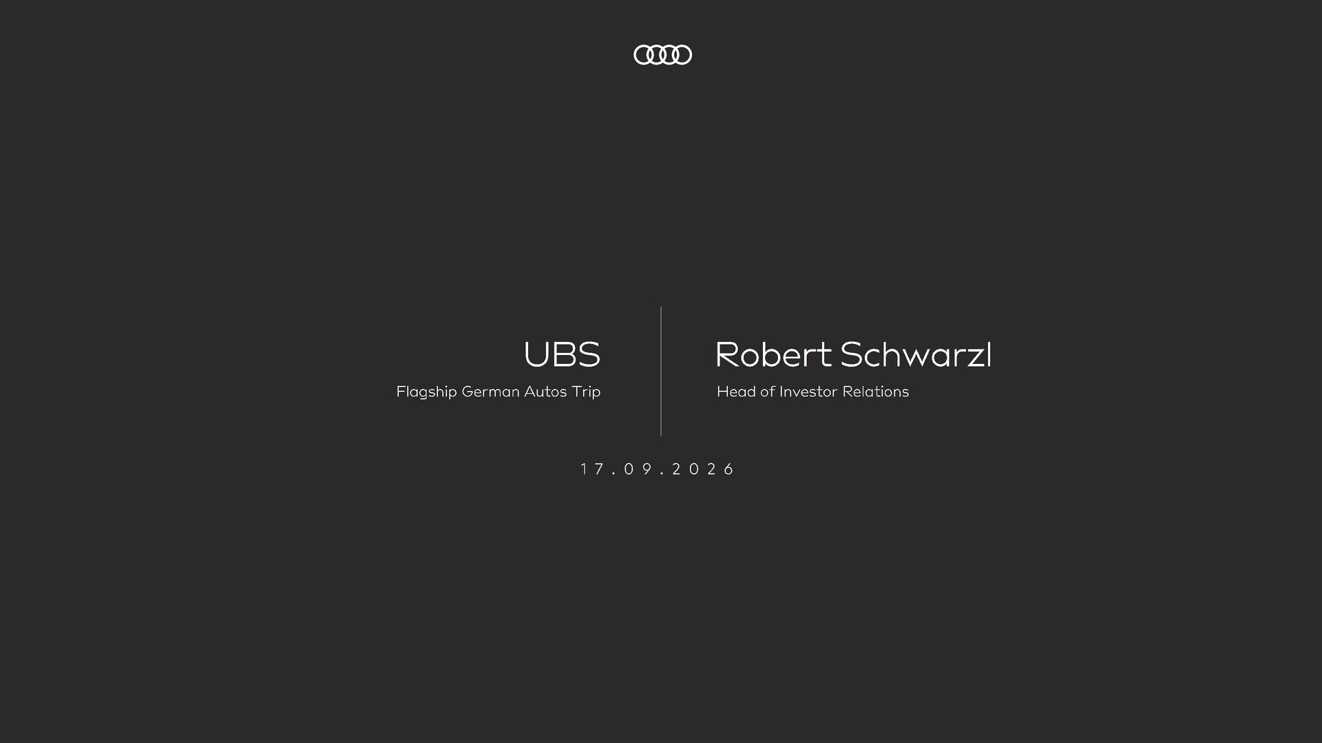 UBS Flagship German Autos Trip