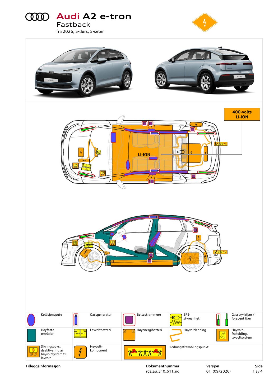 Rettungsdatenblatt | A2 e-tron | NO