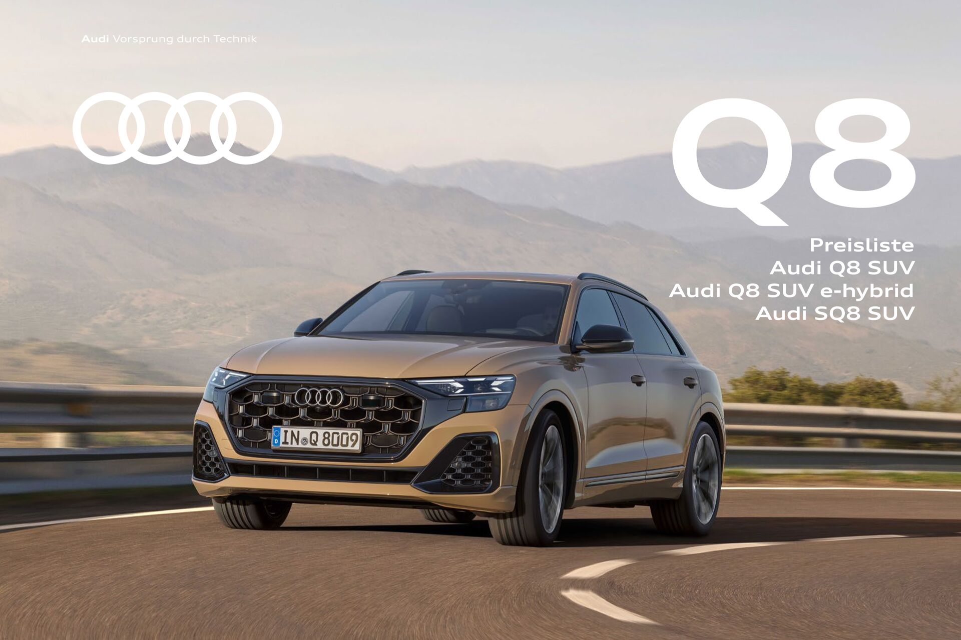 Preisliste Audi Q8 / Audi Q8 TFSI e / Audi SQ8 Modelljahr 2026
