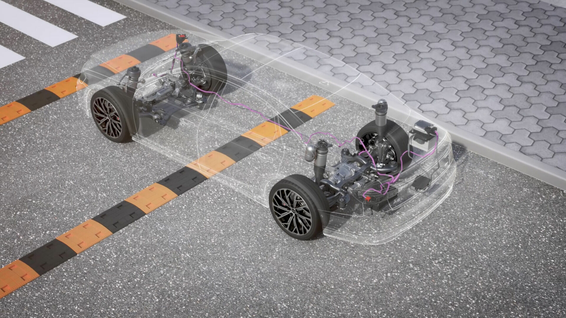 Audi A8 L – Vorausschauendes Aktivfahrwerk – Animation