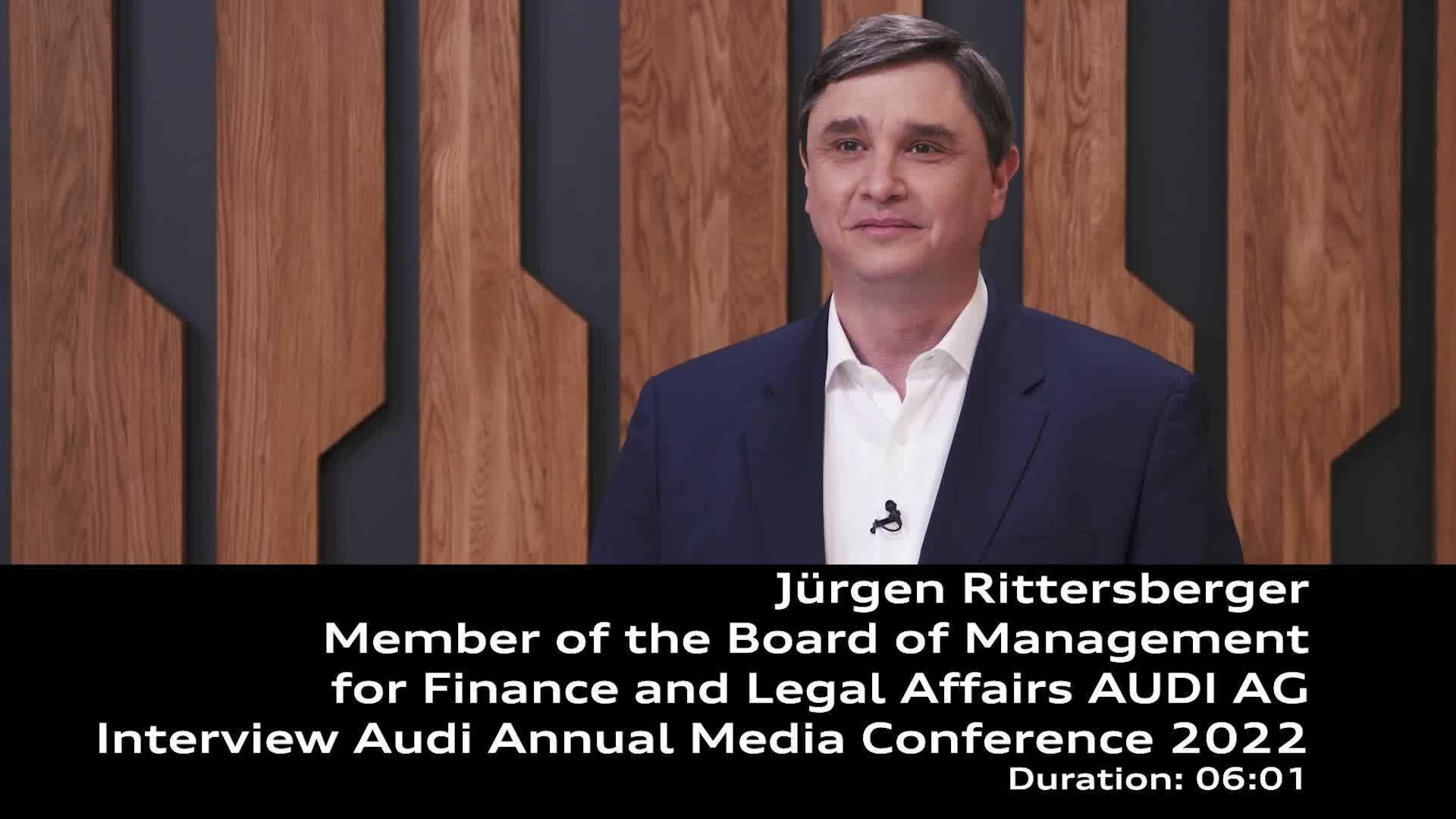 Interview with Jürgen Rittersberger at the Audi Annual Media Conference 2022 – Footage