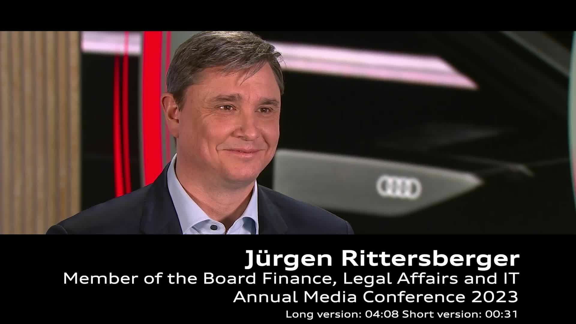 Statement from Jürgen Rittersberger at the Audi Annual Media Conference 2023 – Footage