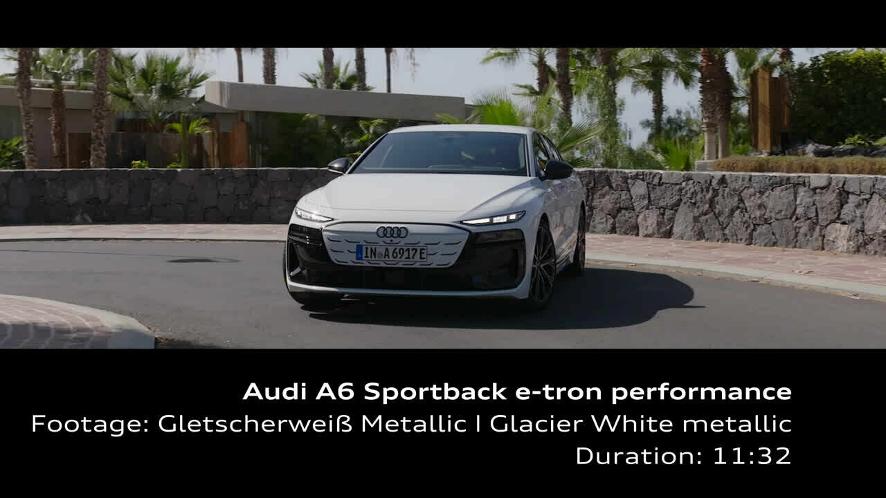 Audi A6 Sportback e-tron performance Glacier white – Footage (on location)