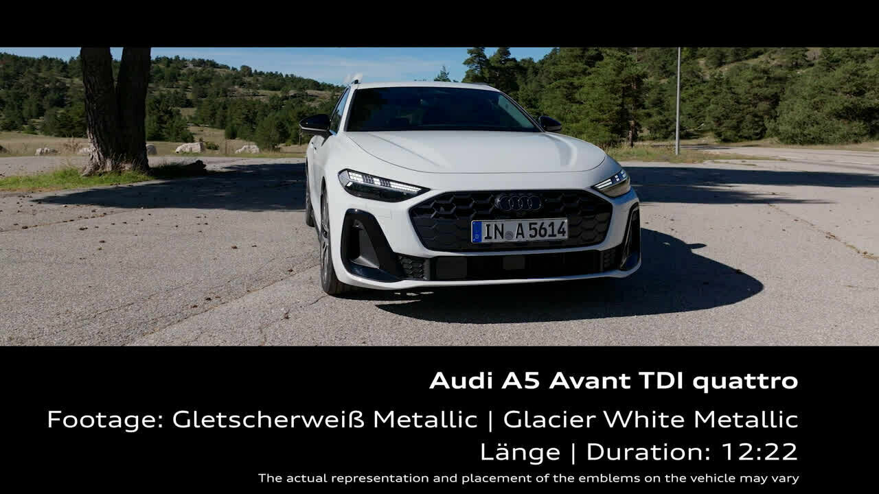 Audi A5 Avant Glacier white metallic   Footage (on location)