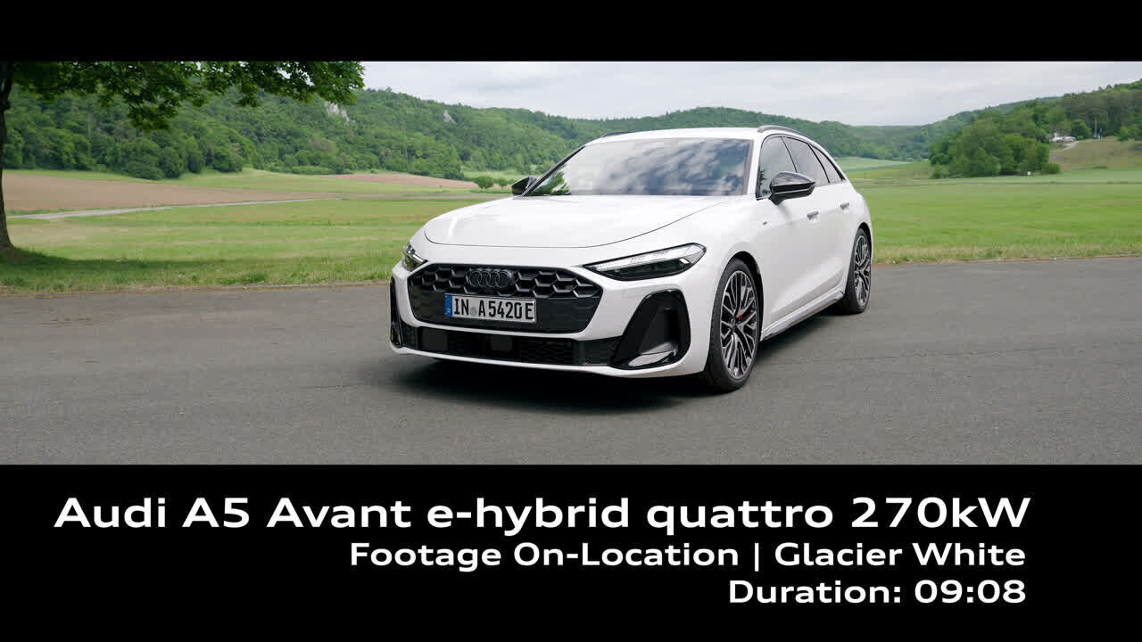 Audi A5 Avant e-hybrid quattro 270KW Gletscherweiß – Footage (On-Location)