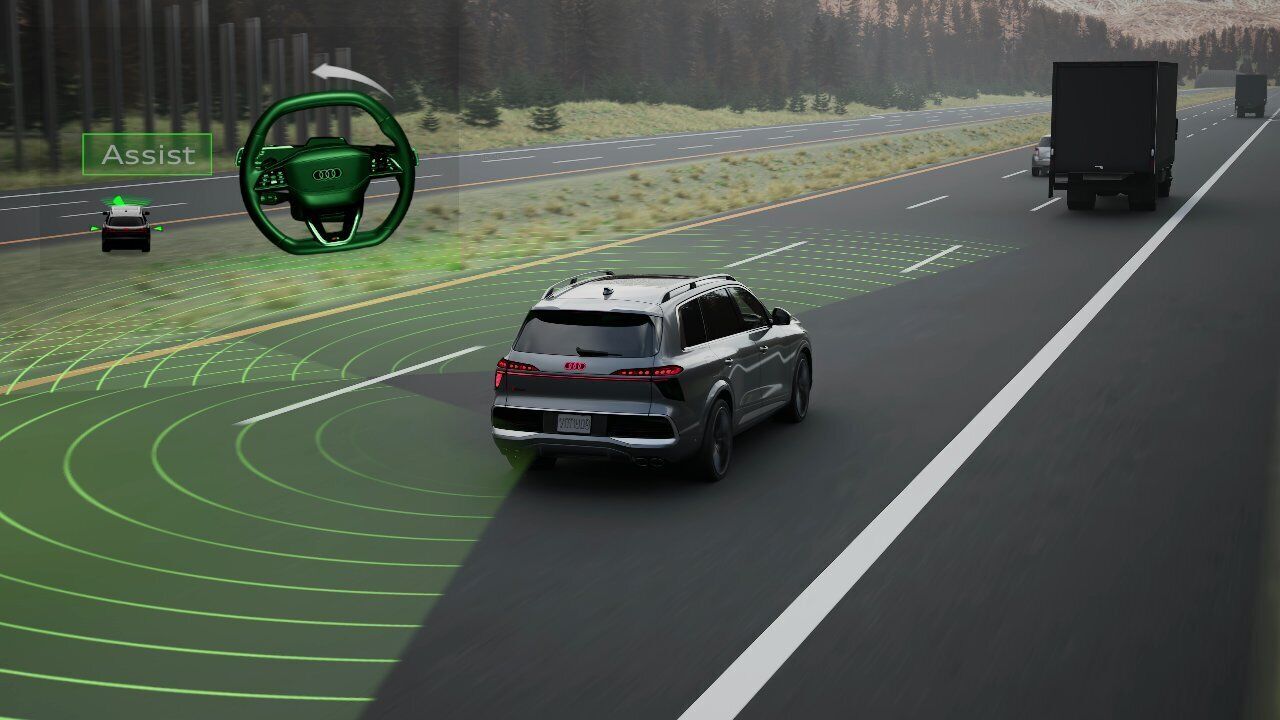 Audi SQ9 – Adaptiver Fahrassistent plus mit freihändigem Fahren – Animation