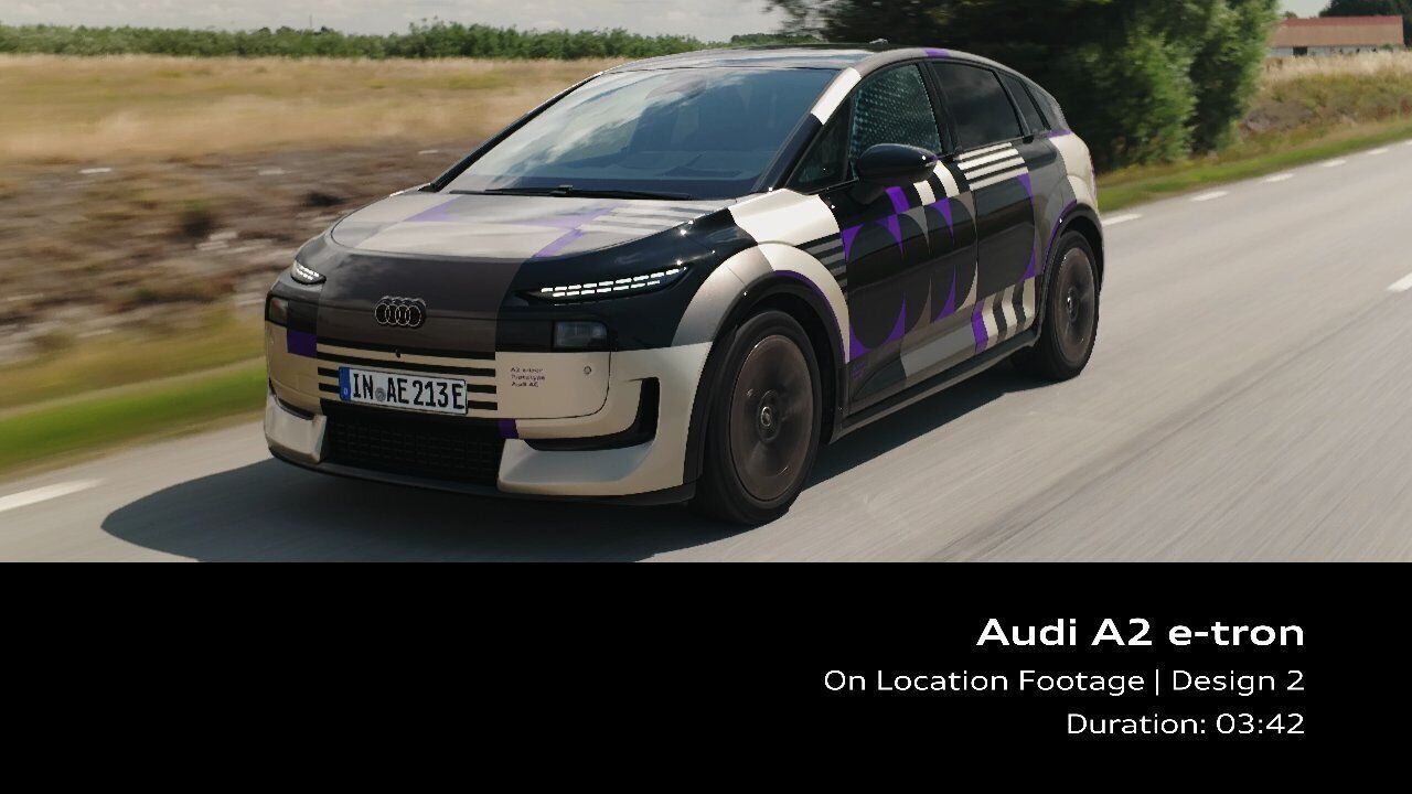 Audi A2 e-tron mit Designfolierung – Footage (On-Location)